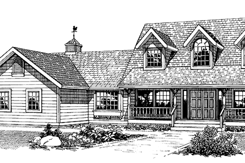 House Blueprint - Country Exterior - Front Elevation Plan #47-835