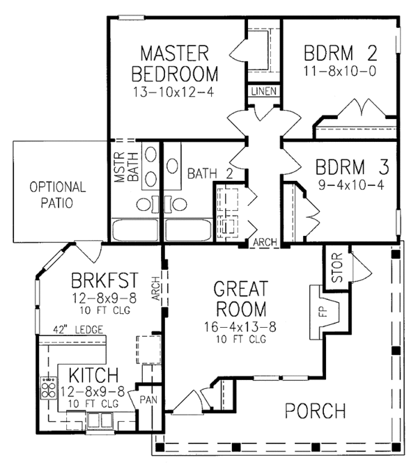House Plan Design - Country Floor Plan - Main Floor Plan #952-193