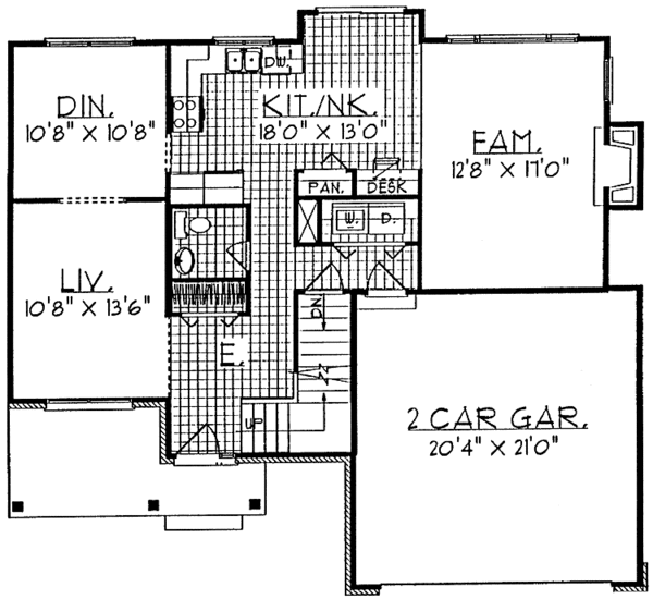 Home Plan - Country Floor Plan - Main Floor Plan #70-1331