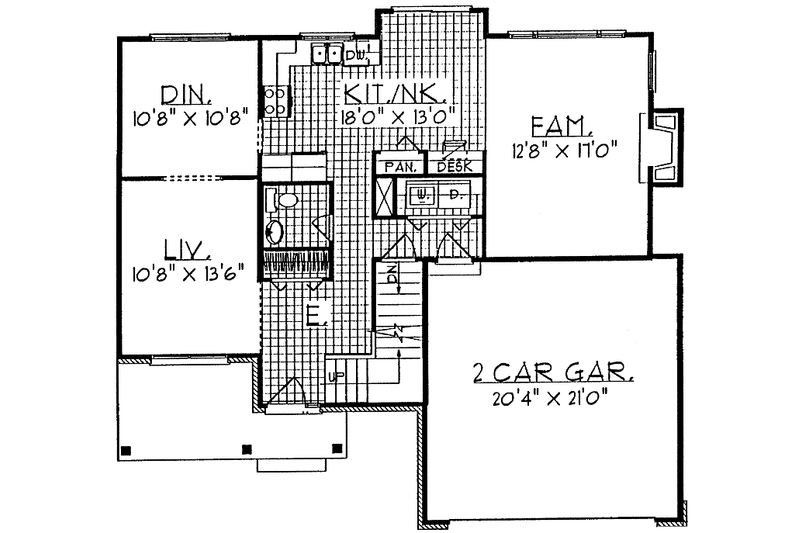 House Plan Design - Floor Plan - Main Floor for Country House Plan #70-1331 - 4 bed, 2.5 bath