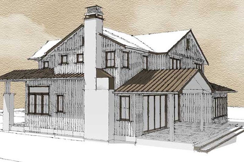 Home Plan - Exterior - Rear Elevation 1 for Farmhouse House Plan #1101-37 - 3 bed, 3.5 bath