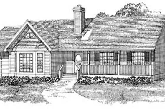Exterior - Front Elevation for Traditional House Plan #47-205 - 3 bed, 2 bath