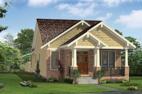 Exterior - Front Elevation 3 for Craftsman House Plan #46-842 - 2 bed, 2 bath