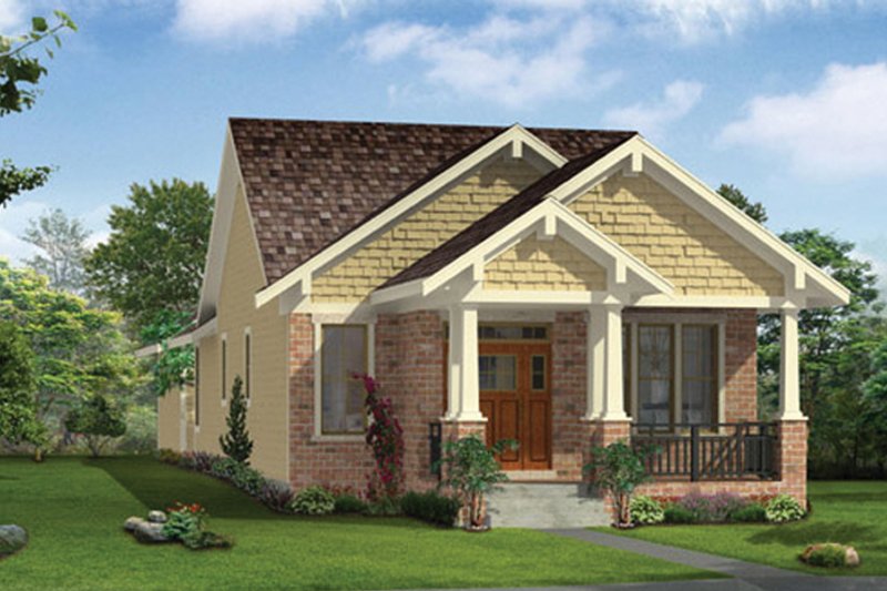 Home Plan - Exterior - Front Elevation 3 for Craftsman House Plan #46-842 - 2 bed, 2 bath