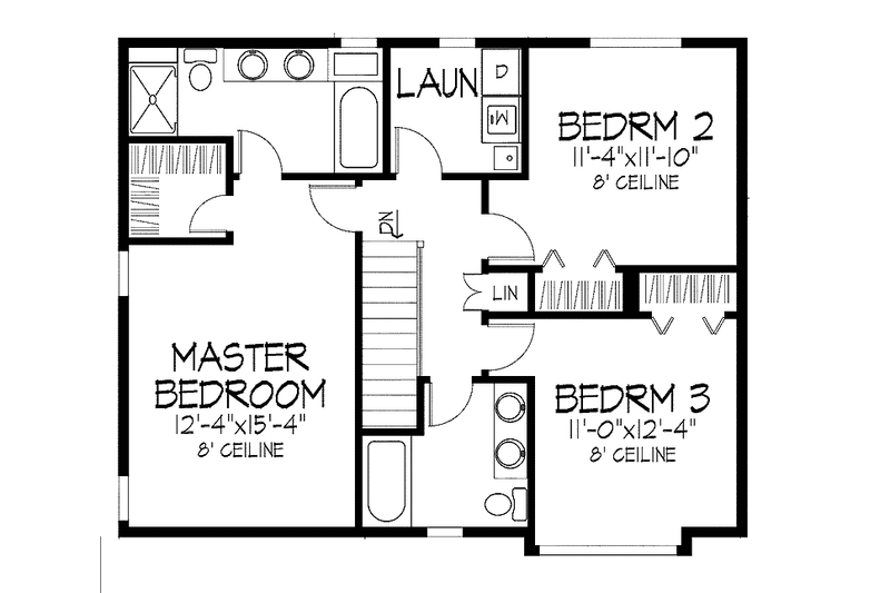 Home Plan - Floor Plan - Upper Floor for Country House Plan #51-695 - 3 bed, 2.5 bath