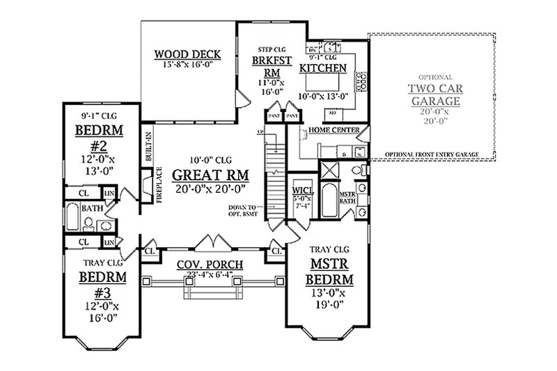 Dream House Plan - Floor Plan - Main Floor for Craftsman House Plan #314-279 - 3 bed, 2 bath