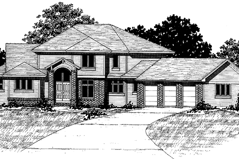 Home Plan - Exterior - Front Elevation 3 for Traditional House Plan #320-887 - 4 bed, 3.5 bath
