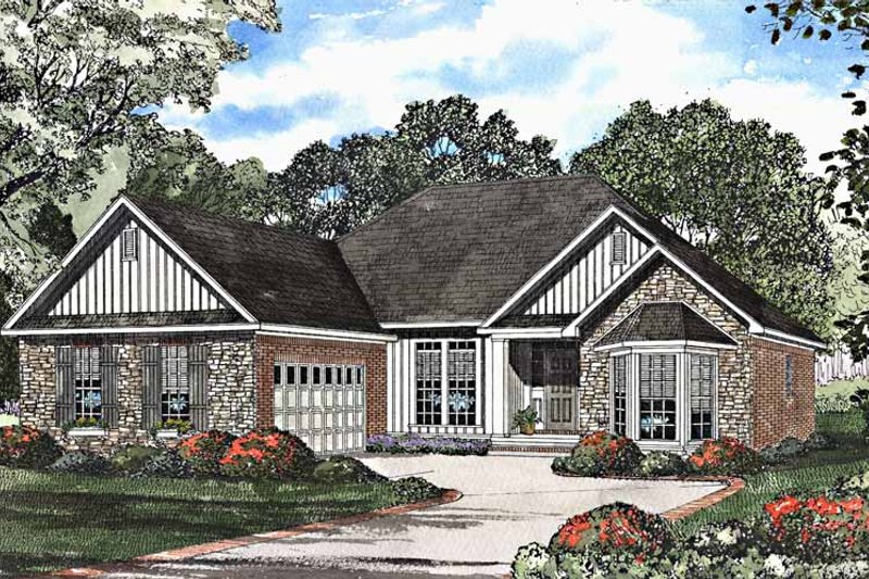 Architectural House Design - Country Exterior - Front Elevation Plan #17-3167