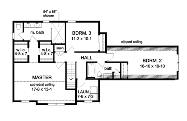 Country Floor Plan - Upper Floor Plan #1010-78