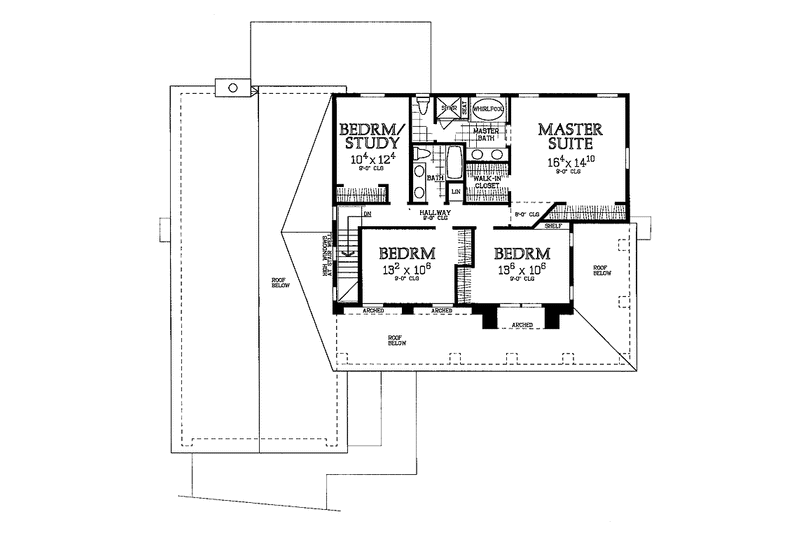 Home Plan - Floor Plan - Upper Floor for Mediterranean House Plan #72-843 - 4 bed, 2.5 bath