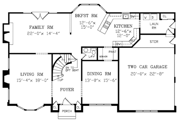 Home Plan - Traditional Floor Plan - Main Floor Plan #314-256
