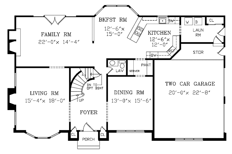 Dream House Plan - Floor Plan - Main Floor for Traditional House Plan #314-256 - 4 bed, 2.5 bath