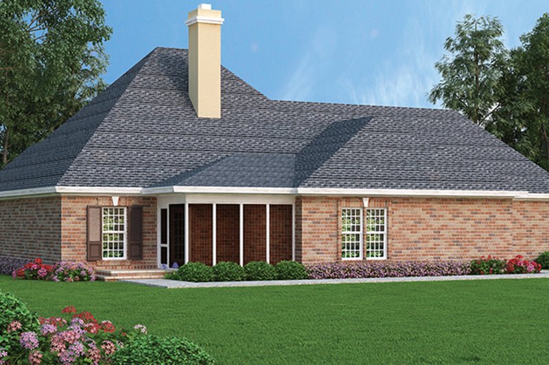 Architectural House Design - Exterior - Rear Elevation for Traditional House Plan #45-567 - 3 bed, 2.5 bath