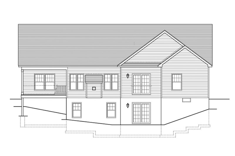 Home Plan - Exterior - Rear Elevation for Ranch House Plan #1010-104 - 3 bed, 2.5 bath