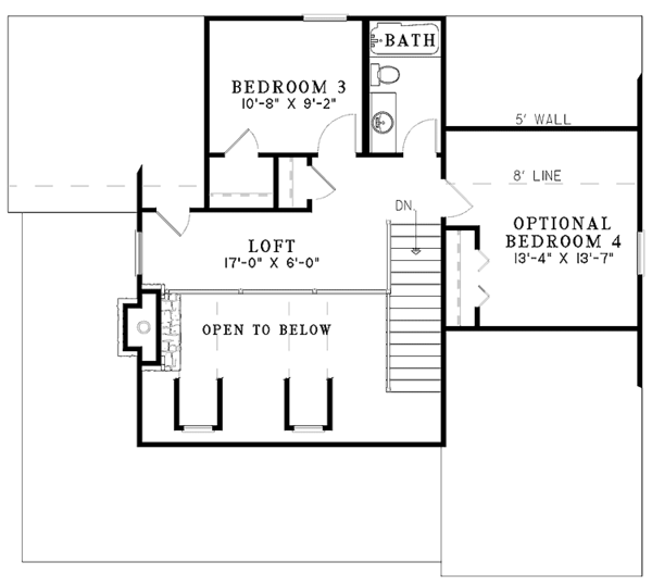 House Design - Colonial Floor Plan - Upper Floor Plan #17-2884