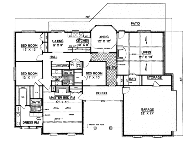 House Plan Design - Floor Plan - Main Floor Plan #45-471