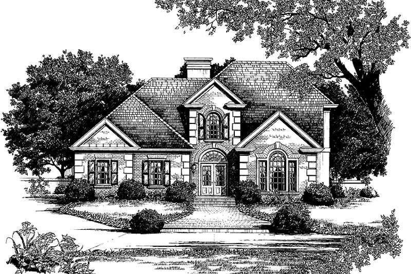House Blueprint - Exterior - Front Elevation 3 for Colonial House Plan #429-106 - 3 bed, 2.5 bath