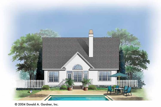 Exterior - Rear Elevation for Traditional House Plan #929-723 - 3 bed, 2.5 bath