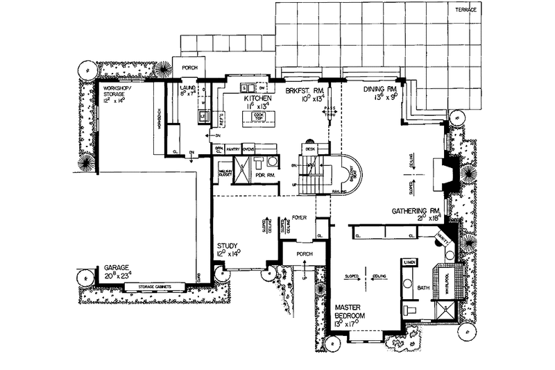 Home Plan - Floor Plan - Main Floor for Tudor House Plan #72-801 - 3 bed, 3 bath