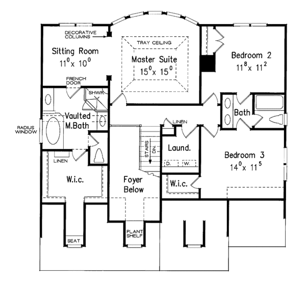House Design - Colonial Floor Plan - Upper Floor Plan #927-803