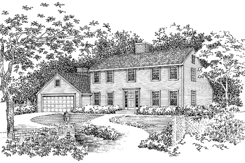 Home Plan - Colonial Exterior - Front Elevation Plan #72-668
