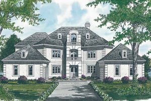 Architectural House Design - Exterior - Front Elevation for European House Plan #453-110 - 5 bed, 5.5 bath