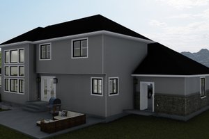 Exterior - Rear Elevation 2 for Traditional House Plan #1060-25 - 6 bed, 3.5 bath