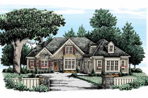 Country Exterior - Front Elevation Plan #927-304