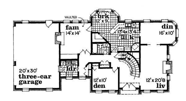 Dream House Plan - Colonial Floor Plan - Main Floor Plan #47-746