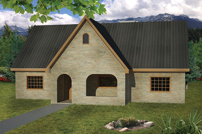 House Blueprint - Cottage Exterior - Front Elevation Plan #1061-10