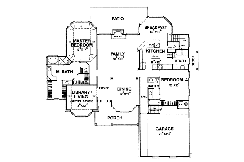 Dream House Plan - Floor Plan - Main Floor for Contemporary House Plan #472-175 - 4 bed, 3.5 bath
