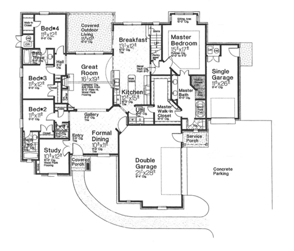 Dream House Plan - European Floor Plan - Main Floor Plan #310-1271