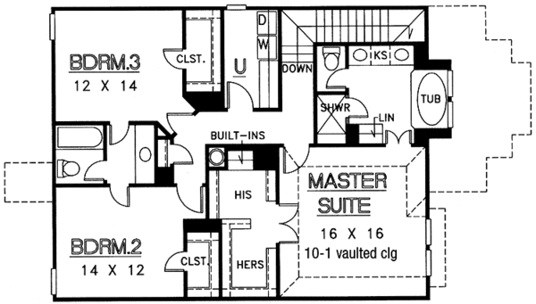 Dream House Plan - Country Floor Plan - Upper Floor Plan #974-14