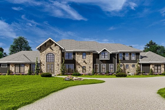 Exterior - Front Elevation 20 for European House Plan #54-586 - 7 bed, 7 bath