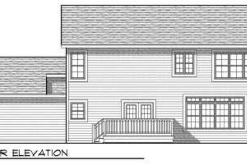 Dream House Plan - Exterior - Rear Elevation for Traditional House Plan #70-684 - 4 bed, 2.5 bath