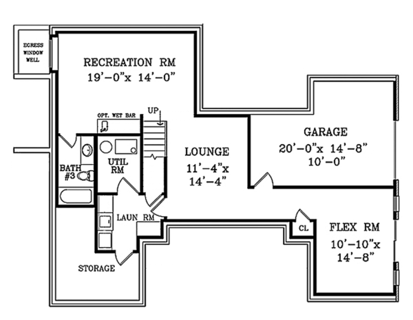 Home Plan - Country Floor Plan - Lower Floor Plan #314-284