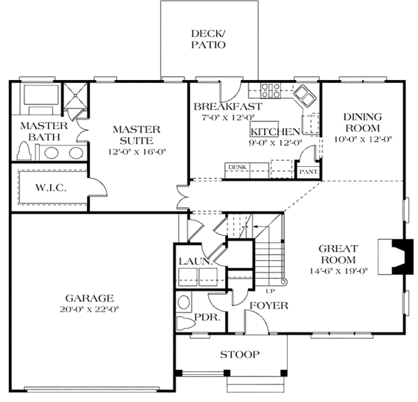 Dream House Plan - Country Floor Plan - Main Floor Plan #453-93