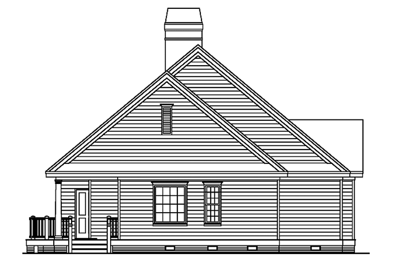 Home Plan - Exterior - Rear Elevation for Country House Plan #929-404 - 3 bed, 2 bath