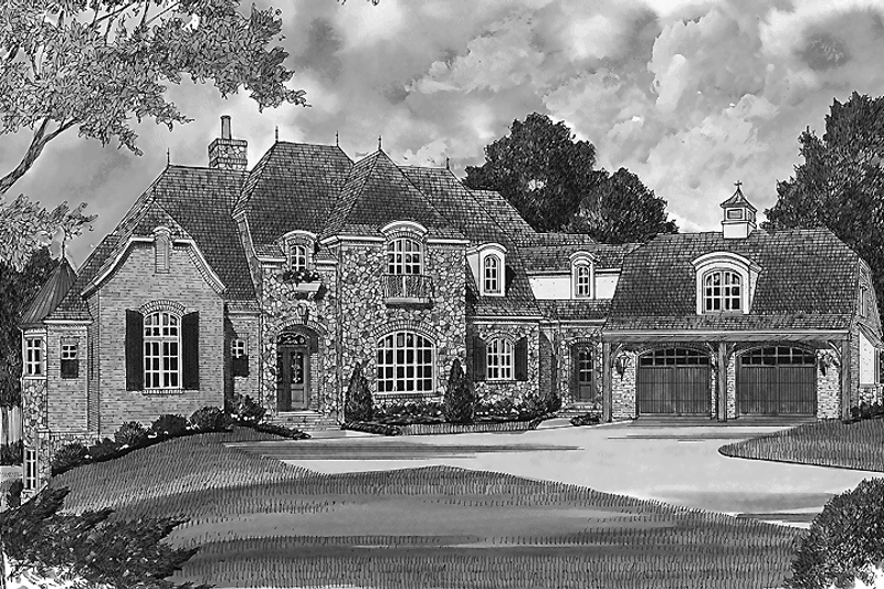 Dream House Plan - Exterior - Front Elevation 3 for Country House Plan #453-464 - 5 bed, 5 bath