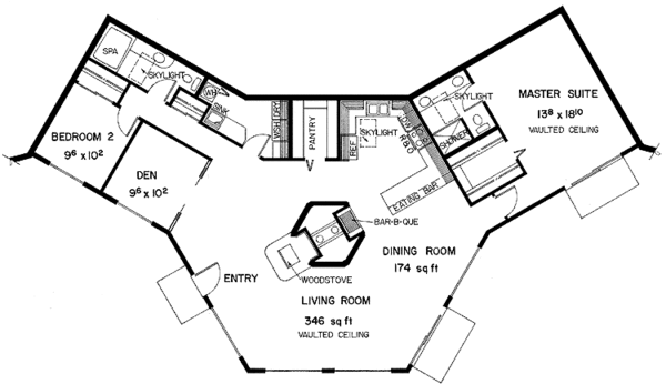 Contemporary Floor Plan - Main Floor Plan #60-687