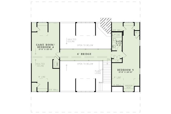 Floor Plan - Upper Floor for Country House Plan #17-3266 - 5 bed, 3 bath
