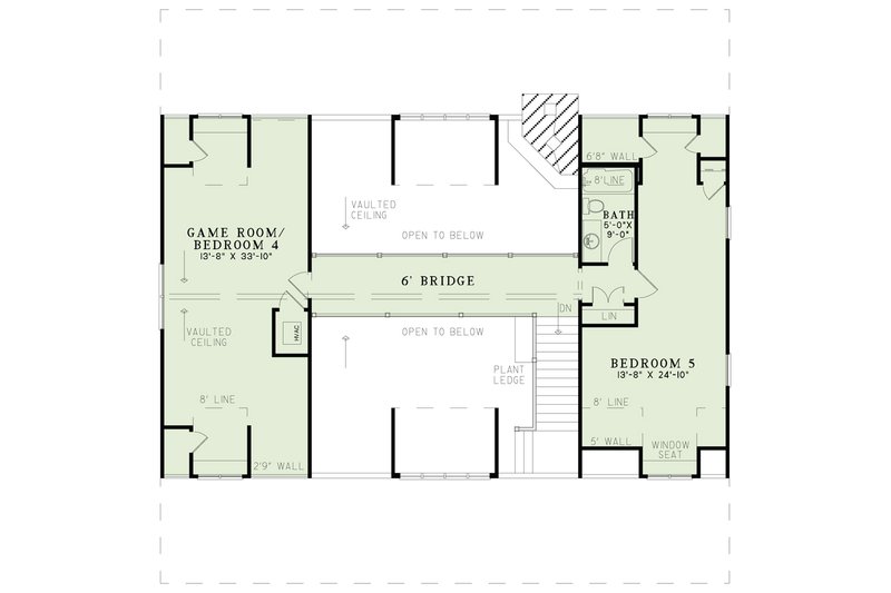 House Blueprint - Floor Plan - Upper Floor for Country House Plan #17-3266 - 5 bed, 3 bath