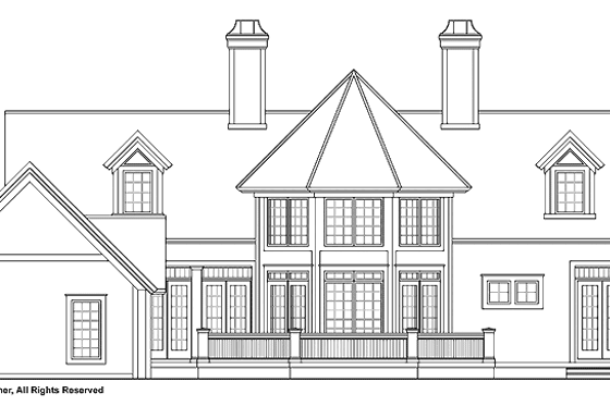 Exterior - Rear Elevation for Victorian House Plan #930-213 - 3 bed, 3.5 bath