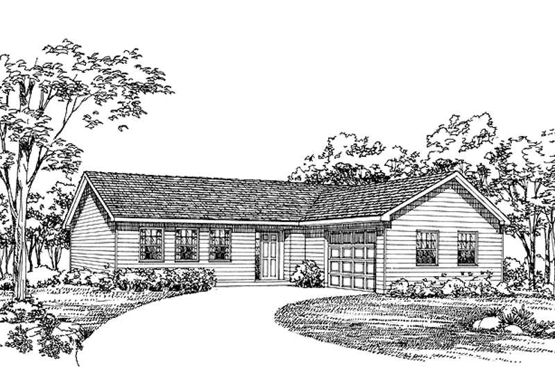 House Blueprint - Ranch Exterior - Front Elevation Plan #72-1045
