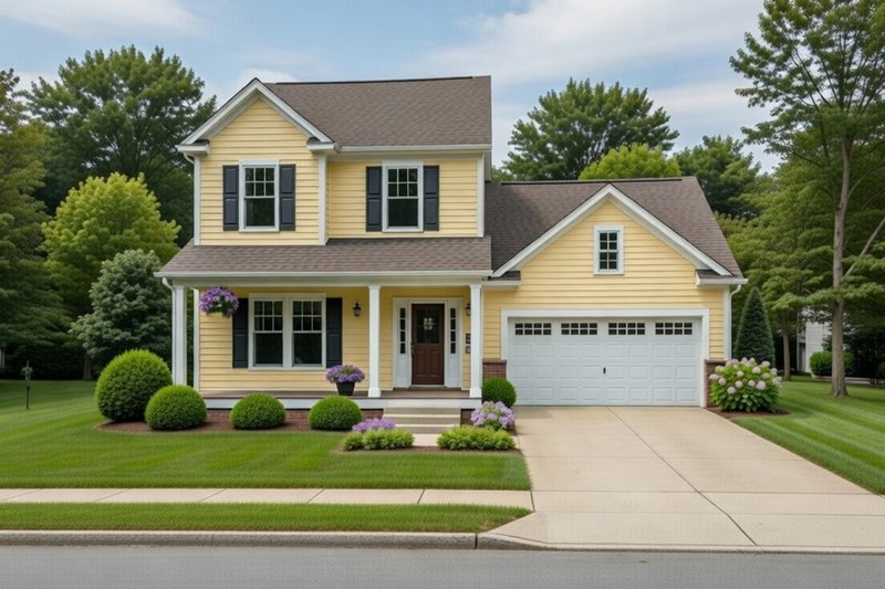 House Blueprint - Exterior - Front Elevation 3 for Traditional House Plan #20-2606 - 3 bed, 2.5 bath