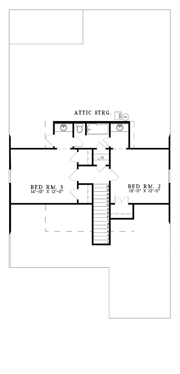House Plan Design - Country Floor Plan - Upper Floor Plan #17-2664