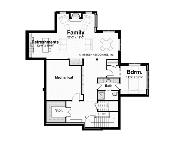 Architectural House Design - Prairie Floor Plan - Lower Floor Plan #928-248