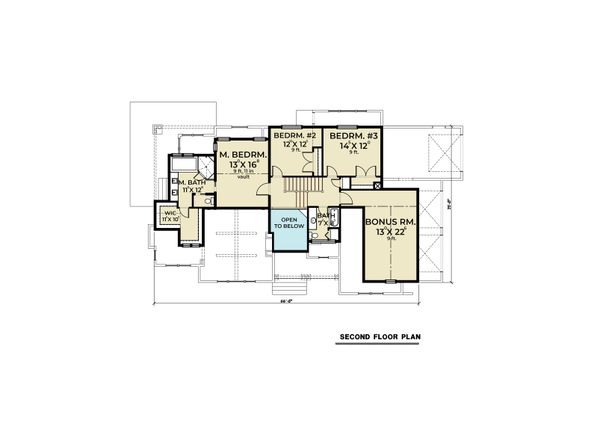 House Blueprint - Cottage Floor Plan - Upper Floor Plan #1070-107