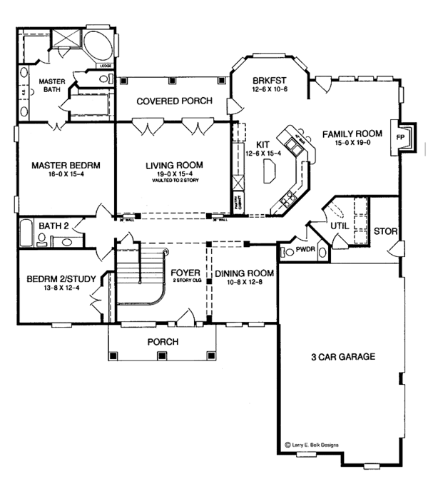 House Plan Design - Traditional Floor Plan - Main Floor Plan #952-70
