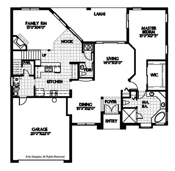 Home Plan - Mediterranean Floor Plan - Main Floor Plan #999-107